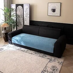 House of Quirk Sofa Covers Herringbone Chenille Fabric 1/2/3/4 Seater Sofa Slipcover Anti-Slip Stretch Seat Pad from Pets Replacement Protector (Four Seater, Blue, 70x210cm)-picture-42