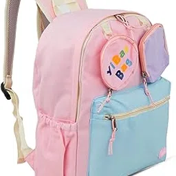 storite Trendy Teen Backpack with Fun Pouches for Kids (Pink-Sky Blue)-picture-20