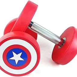 ASG Captain America Bouncer Round Rubber Coated Home Gym and Professional Use Fixed Dumbbells For Beginners and Experts (Red), 2.5kg set - Pack of 2 Pieces - Total 5kg weight-picture-16