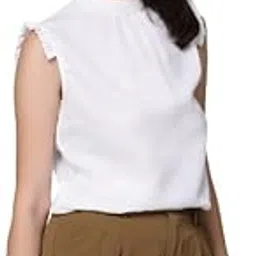 style quotient Women Solid Black Polycrepe Smart Casual Top-picture-17