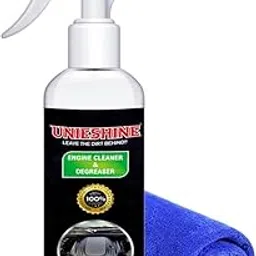 UNIESHINE Engine Cleaner & Degreaser Spray – Powerful Oil & Grease Remover | 200ML Combo with Microfiber Cloth-picture-12