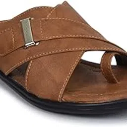 ajanta Men's Tan Synthetic Leather Sandal-picture-10