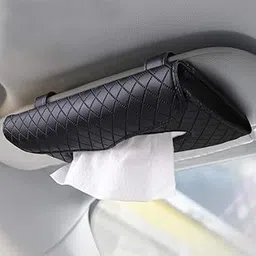 Car Tissue Holder – PU Leather Sun Visor & Backseat Tissue Case – Car/Truck Napkin Organizer Box (Black)-picture-23