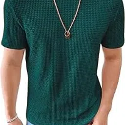 colorchakra Waffle Knit Trendy Basic Tshirt for Mens Casual M to 4XL-picture-36