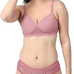 women vibes Bra Panty Set Lace Lightly Padded Full Coverage T-Shirts Non-Wired Bra for Girls Inside Pack of-picture-21