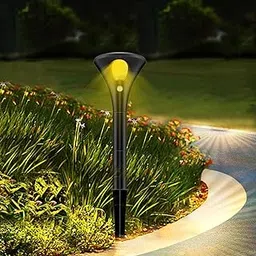 GIGALUMI GL-181 Solar Spike Light 1500mAh Battery BIS Approved with 6V Panel 6000K LED Source 120° Sensing Angle PIR Sensor Outdoor Garden Stake Lamp for Yard Pathway Patio Decor (1Pc, Warm White)-image-4