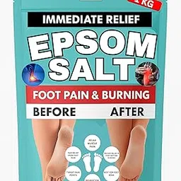 Fast-Acting Epsom Salt 1Kg Pain Relief and Relaxation, Guaranteed Relief for Foot Pain, Swelling & Soreness Luxury Bath Salt for Women and Men, 100% Pure Magnesium Sulphate-picture-11