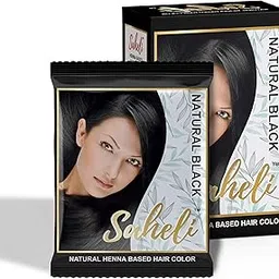Saheli Henna Based Hair Color – Natural Black | 100% Herbal Powder | Ammonia-Free, Long-Lasting & Nourishing Hair Color (5 x 20g Sachets, Pack of 2 Boxes)-picture-35