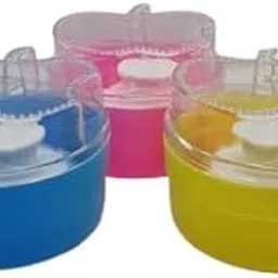 VIRTI MINI ME Apple-Shaped Small Powder Puff with Storage Case | Pink, Blue, Yellow | Free Plastic Container with Lid – Easy Grip & Travel Friendly | Suitable for New Born (Any One) (Multicolor)-image-25