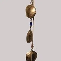 Traditional Indian Brass Cow Bell Wind Chime with Jute Strings, Handmade Rustic Hanging Decor for Home, Garden, and Balcony-picture-14