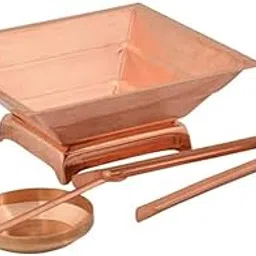Vthotra Copper Agnihotra Kit Sets, Hawan Kund Sets with Copper Aachmani Spoon, Small Plate & Chimta for Yagya, Hawan & Pooja Purpose, Religious & Spiritual Item, Pooja Supplies-picture-29
