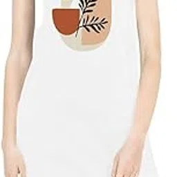 oplu Women's Regular Fit Tshirt Knee Length Abstract Element Cotton Graphic Printed Round Neck Sleeveless White T Shirt. Trending, Pootlu Trendy Tshirts-picture-19