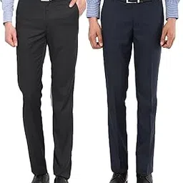 ad & av Men's Formal Pant Comfort Classic Fit | Tailored Trousers Solid Formal Pant | Combo Formal Pant for Men-picture-30