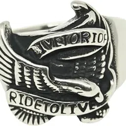 Royal Series - EAGLE FREEDOM RIDER - Pure Stainless Steel Men’s Steel-Plated Ring – Statement Luxury Jewelry (Size :16-18-19-20-21-25-27-28-29-31)-image-55