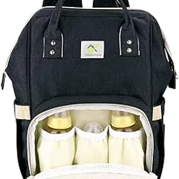 House of Quirk Baby Diaper Bag Maternity Backpack (Black)-picture-16