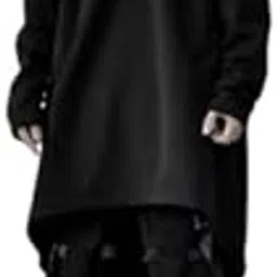 youngcash Oversized Black Hooded Sweatshirt with High-Low Hem, Streetwear Style-picture-17