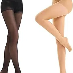 RiddhiTrade Women's Beige Opaque Pantyhose Matte Soft Comfortable Waistband - Pack of 2-picture-63