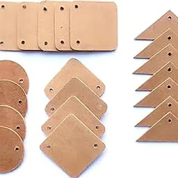 Ormango Pack of 20 MDF Cutouts Bookmark with Hole Plain MDF Sheet Blanks Cutouts for Bunting/Toran Painting Wooden Sheet Craft, Decoupage, Resin Art Work & Decoration-picture-21