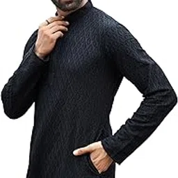 indiroop Men's Kurta Pajama Set – Cotton Blend Fabric, Embroidered Design, Traditional Fit-picture-10
