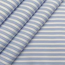 Eternia by Raymond White Cotton Striped Fabric with Blue Pin Lines (7)-picture-25