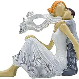 YSP CRAFTS Mother Child Showpiece Mumma and Baby Statue, Multicolor Polyresin, 6.5 x 6 Inches, Handmade Home Decor, Tabletop Figurine, Gift Item-image-1
