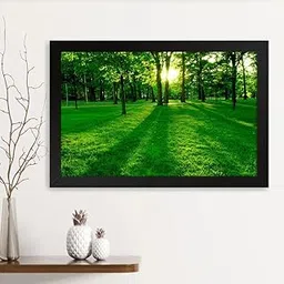 GADGETS WRAP Printed Photo Frame Matte Painting for Home Office Studio Living Room Decoration (14x11inch Black Framed) - Greenery (2)-image-44