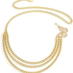 mht by mohit Butterfly Multi-Layer Tassel Waist Chain | Metal Style Waist Chain for Women and Girls-picture-48