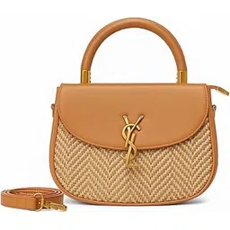 wyscan VSL Women's Black Leather Top Handle Bag – Stylish Luxury-Inspired Crossbody Purse with Gold VSL Logo – Elegant Shoulder Bag for Women-picture-32