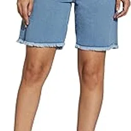 miss chase Women's Regular High Rise Above Knee Stretchable Denim Shorts-picture-37