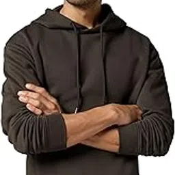 xyxx Men's Pulse Oversized Solid Hooded Sweatshirt for Men | Brushed Fleece Inside for Extra Warmth, Super Soft Hoodie for Men-picture-27