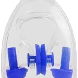 SAZ DEKOR 2x1 Set Silicone Ear Plugs Nose Clip Hearing Protection Waterproof for Adults Blue-picture-38