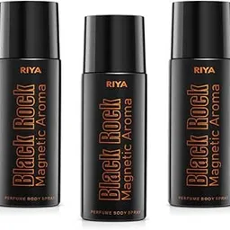 Riya Black Rock Body Spray Deodorant For Men's Pack Of 3 150 Ml Each-picture-15