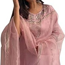 vredevogel Women's Silk Blend Kurta and Pant with Dupatta Set-picture-16