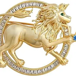 kushal's Fashion Jewellery White Gold Polished Copper Trendy Zircon Saree Brooch, Best for Bridal Wear & Special Occasion - 189309-picture-19