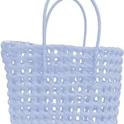 FABLOFT Woven Handbag Lightweight Portable Satchel Breathable Stylish Beach Tote Bag-picture-47
