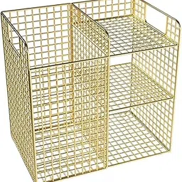 ATORSE Yoga Mat Storage Rack Iron Corner Shelf Yoga Block Workout Equipment Storage Gold-image-3