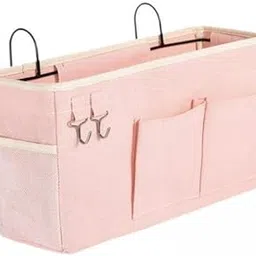 3xBedside Hanging Storage Bag Bedside Storage Organizer for Books Home College Pink | 1 Bedside Hanging Storage Bag(3 Pack)-image-3