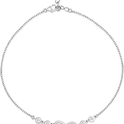 925 Sterling Silver Cubic Zirconia Infinity Rhodium Plating Chain Anklet (Single) | Gift for Women & Girls | With Certificate of Authenticity & 925 Stamp|Mother's Day-image-39