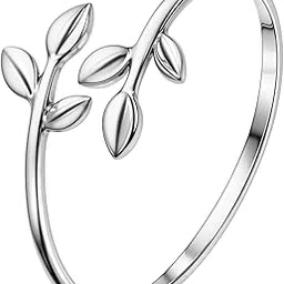 highspark 92.5 Sterling Silver Toe Rings for Women | 92.5 Sterling Silver Adjustable Contemporary Style & Stunning Shine | Single Piece Only - Leaf-picture-49