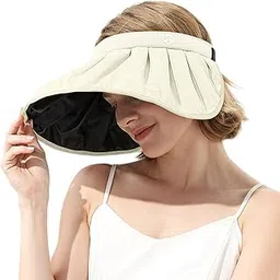 zibuyu Women's Sun Hats for Outdoor Travel, Foldable Wide Brim UV Protection UPF 50 Beach Hat, Adjustable Strap, Breathable Lightweight Visor Cap for Vacation, Hiking, Beige-picture-11