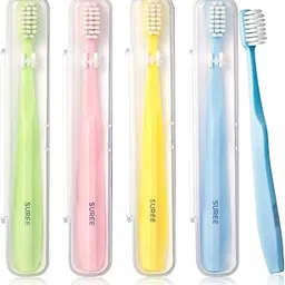 Suree Extra Soft Toothbrush for Sensitive Teeth, Upgraded 10000 Bristles Nano Toothbrush, Ultra Soft Toothbrushes for Adults & Elders, Portable Manual Toothbrush with Individual Travel Case (4 Count)-picture-58