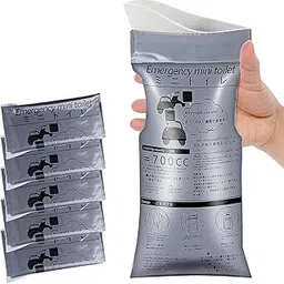 WOODTULA Disposable Emergency Urinal Bag Portable Camping Pee Bags Travel Pee Bags Traffic Jam Emergency Portable Urine Bag Vomit Bags Travel Urine Bag Unisex Pee Bag (Set of 5) image 1