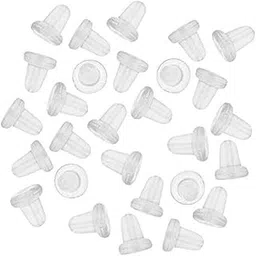 Stainless Steel Ear-ring Post and Backs Jewellery Making Kit Silver Plated Bullet Clutch Silicone Earing Nuts Rubber Pad with Stud HeadPin Supplies Includes Head Stud Pin / Back Stopper Earring Making Kit (Silicone Earring Stopper 50Pcs)-image-0