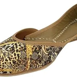 eshoe ethnic Women Punjabi Jutti for Ethnic Trdaitional Mojari Handmade Soft Flat Wedding Indian Shoes-picture-50