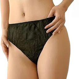 Disposable Panties for Women Travel Maternity Period Spa Saloon Innerwear use and Throw Panty Disposable Panty After delivery(Pack of 10) Black-picture-10
