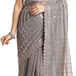 fabmora Women's Embellished Designer Lycra Saree With Blouse Piece-picture-55