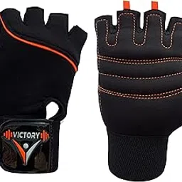 Victory Gym Gloves for Men with Wrist Support Accessories, Gym Gloves for Women for Weightlifting, Gloves for Gym Workout for Training, Exercise, Cycling Gloves, Bike Sports Gloves (Orange)-picture-33