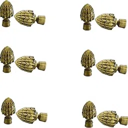 RAB Curtain Bracket Stainless Steel for Wall Mounting with Stylish Design and Strong Support (Code:- BKT Pineapple, Finish:- Antiq Brass, Pack of:- 6set / 12pcs Brackets with Supporters)-image-24