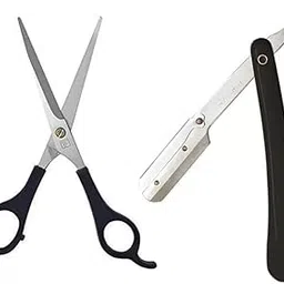 Smooth And Comfortable For Salon, home Use (Scissor & Razor Combo)-picture-29