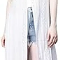 oxolloxo Women Dobby Collared Sleeveless Button-Down Beachwear Cotton Cover-Up-picture-11
